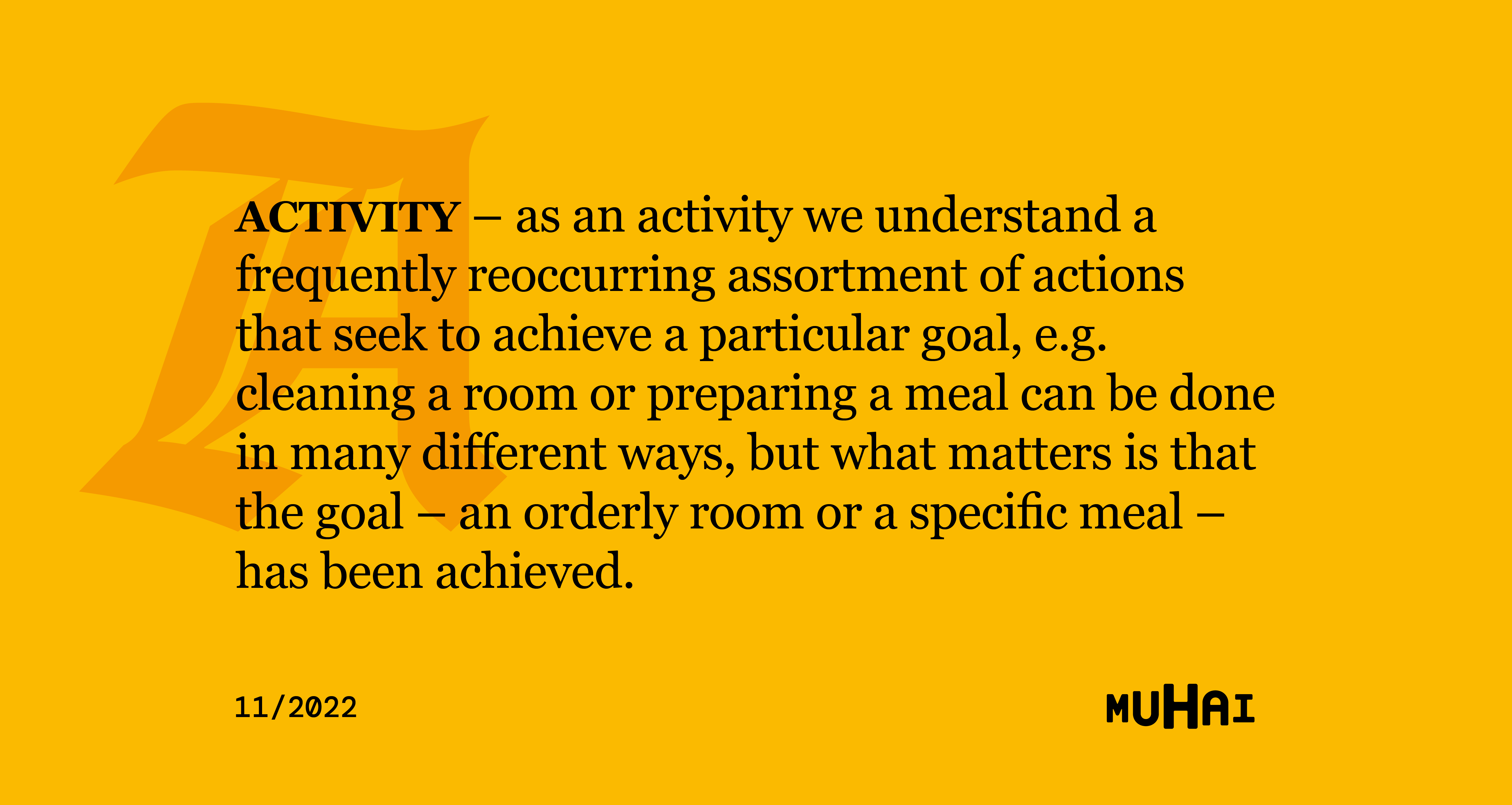 November 2022 Word of the month: activity